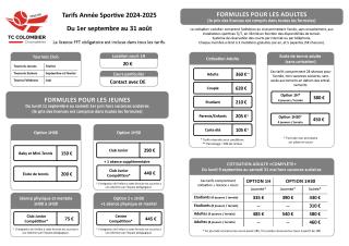 Tarifs